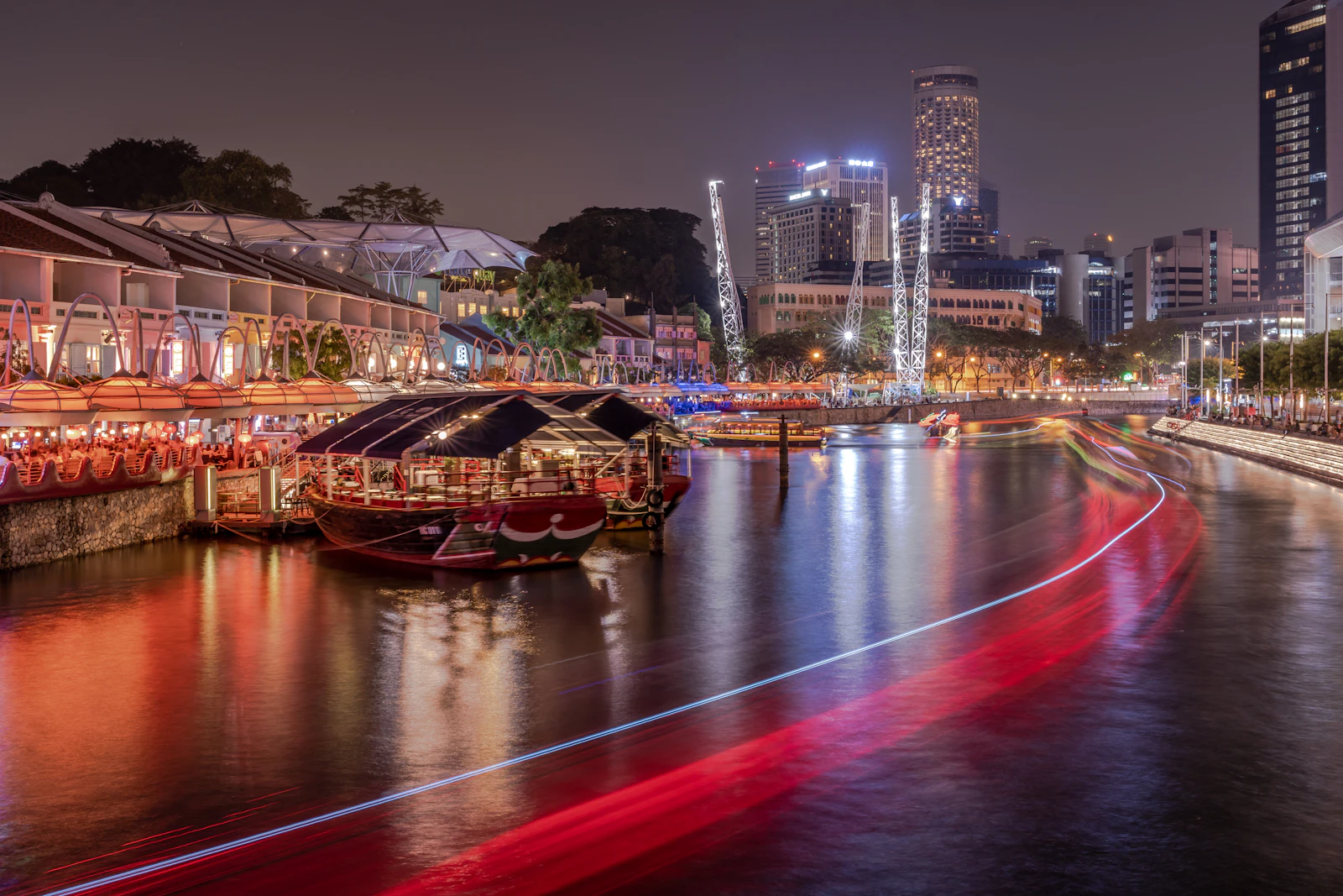 新加坡河克拉码头夜景